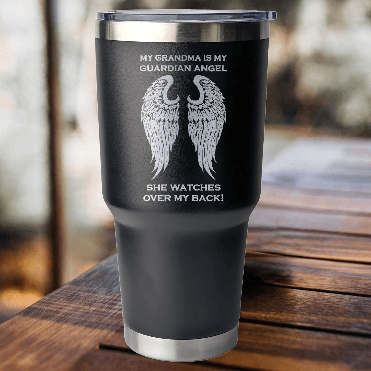 My Grandma is my Guardian Angel 30 Ounce Laser Etched Tumbler - Guardian Angel Collection