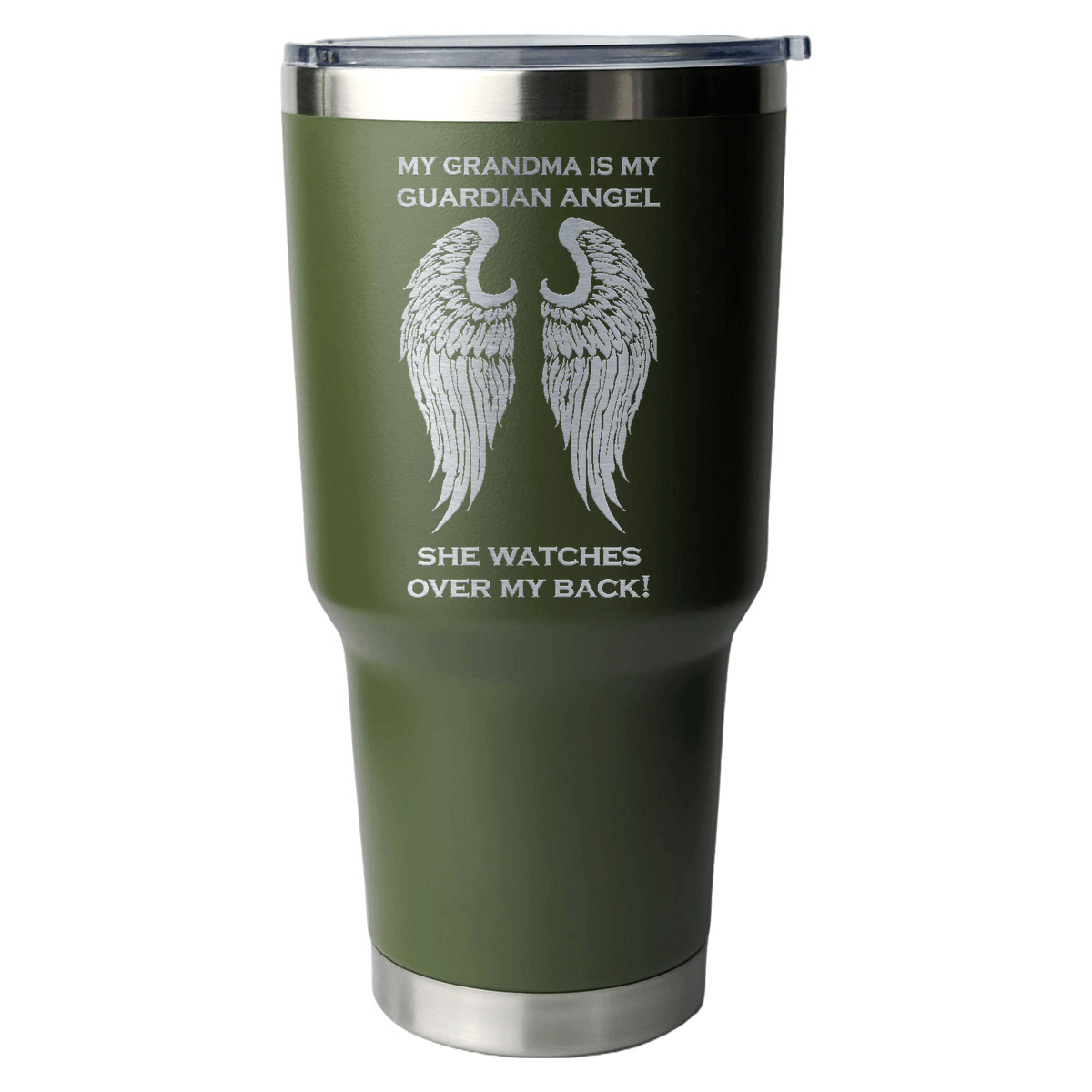 My Grandma is my Guardian Angel 30 Ounce Laser Etched Tumbler - Guardian Angel Collection