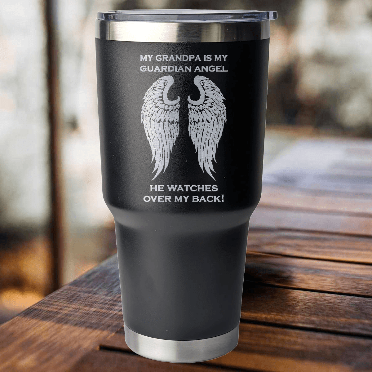 My Grandpa is my Guardian Angel 30 Ounce Laser Etched Tumbler - Guardian Angel Collection