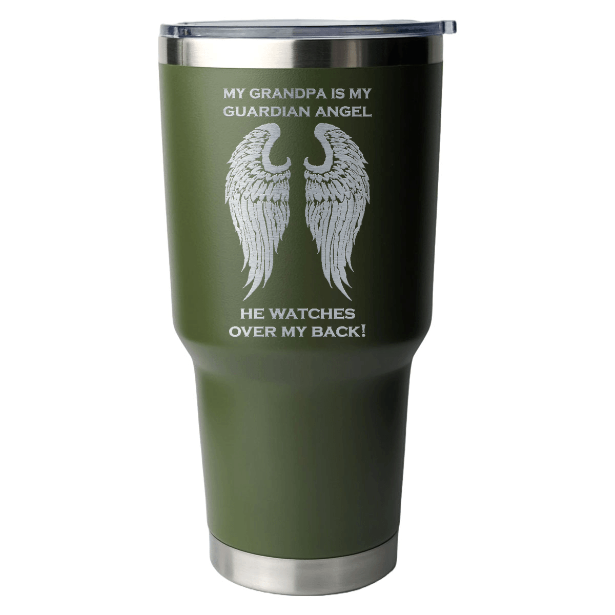 My Grandpa is my Guardian Angel 30 Ounce Laser Etched Tumbler - Guardian Angel Collection