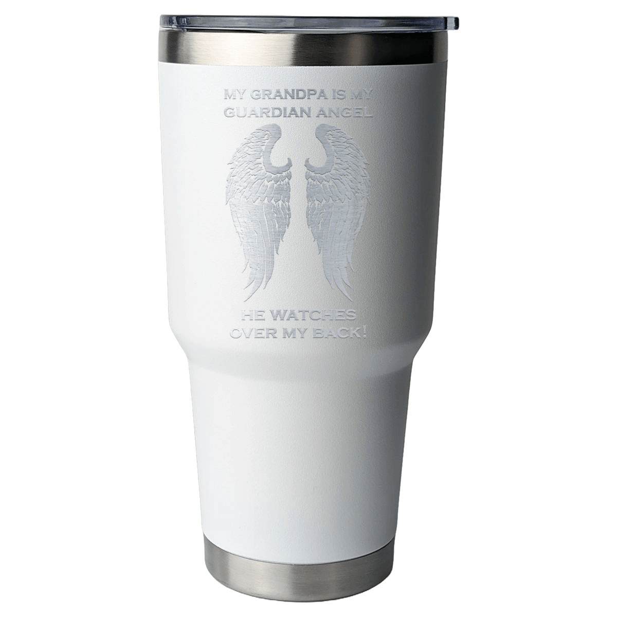 My Grandpa is my Guardian Angel 30 Ounce Laser Etched Tumbler - Guardian Angel Collection