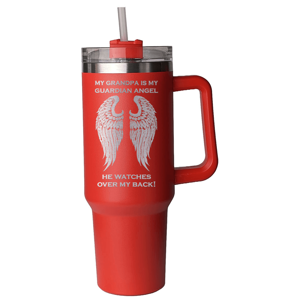 My Grandpa is my Guardian Angel 40 Ounce Laser Etched Tumbler - Guardian Angel Collection