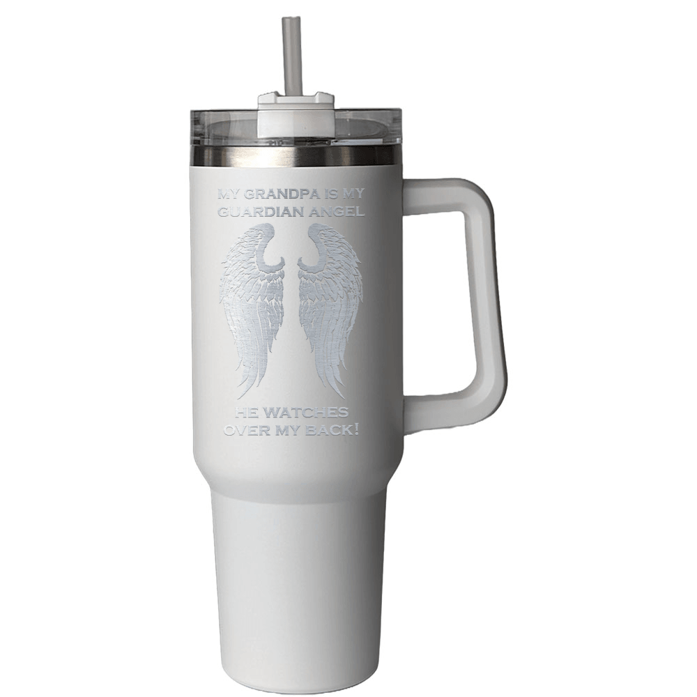 My Grandpa is my Guardian Angel 40 Ounce Laser Etched Tumbler - Guardian Angel Collection