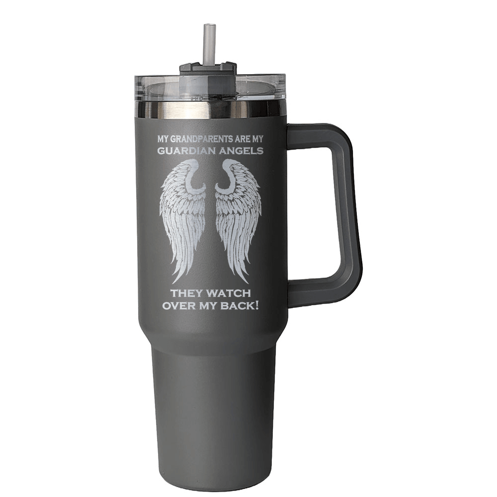 My Grandparents are my Guardian Angels 40 Ounce Laser Etched Tumbler - Guardian Angel Collection