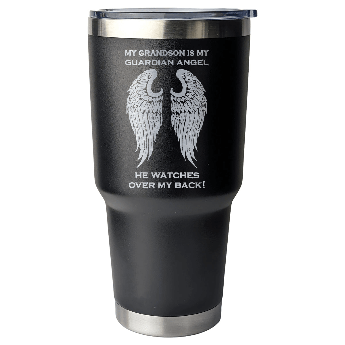 My Grandson is my Guardian Angel 30 Ounce Laser Etched Tumbler - Guardian Angel Collection