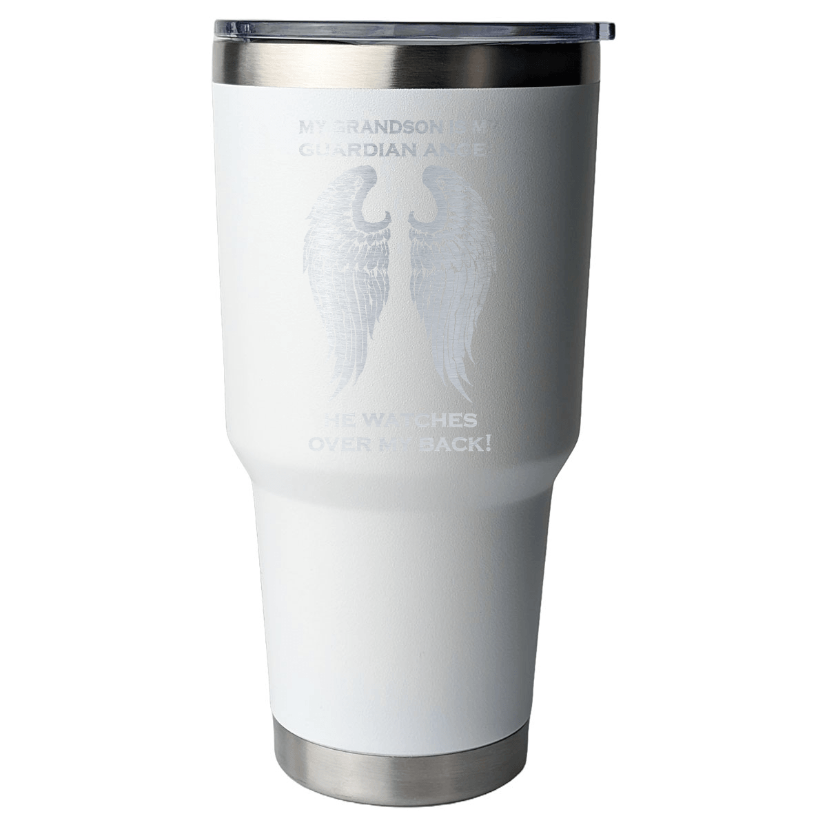 My Grandson is my Guardian Angel 30 Ounce Laser Etched Tumbler - Guardian Angel Collection