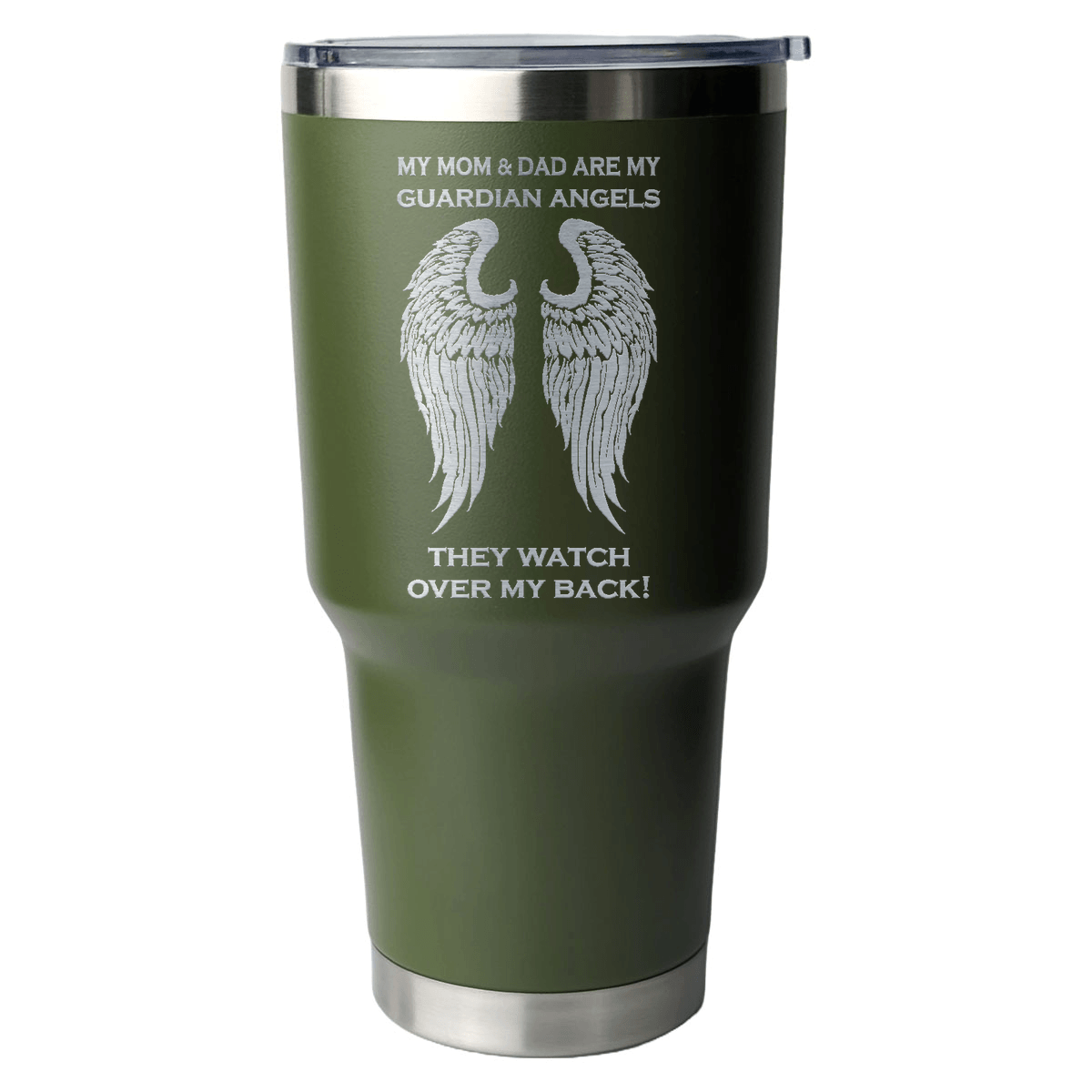 My Mom & Dad are my Guardian Angels 30 Ounce Laser Etched Tumbler - Guardian Angel Collection