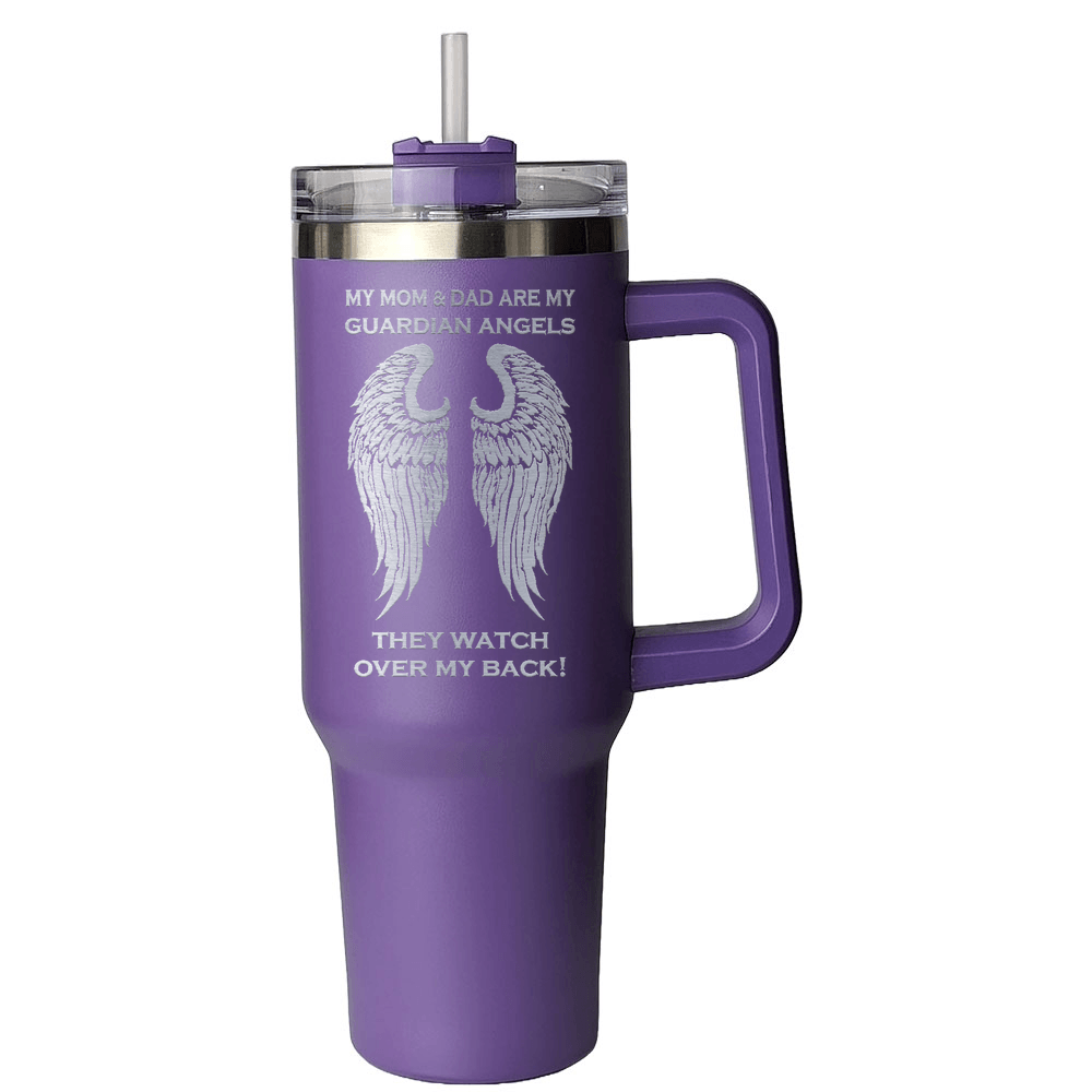 My Mom & Dad are my Guardian Angels 40 Ounce Laser Etched Tumbler - Guardian Angel Collection