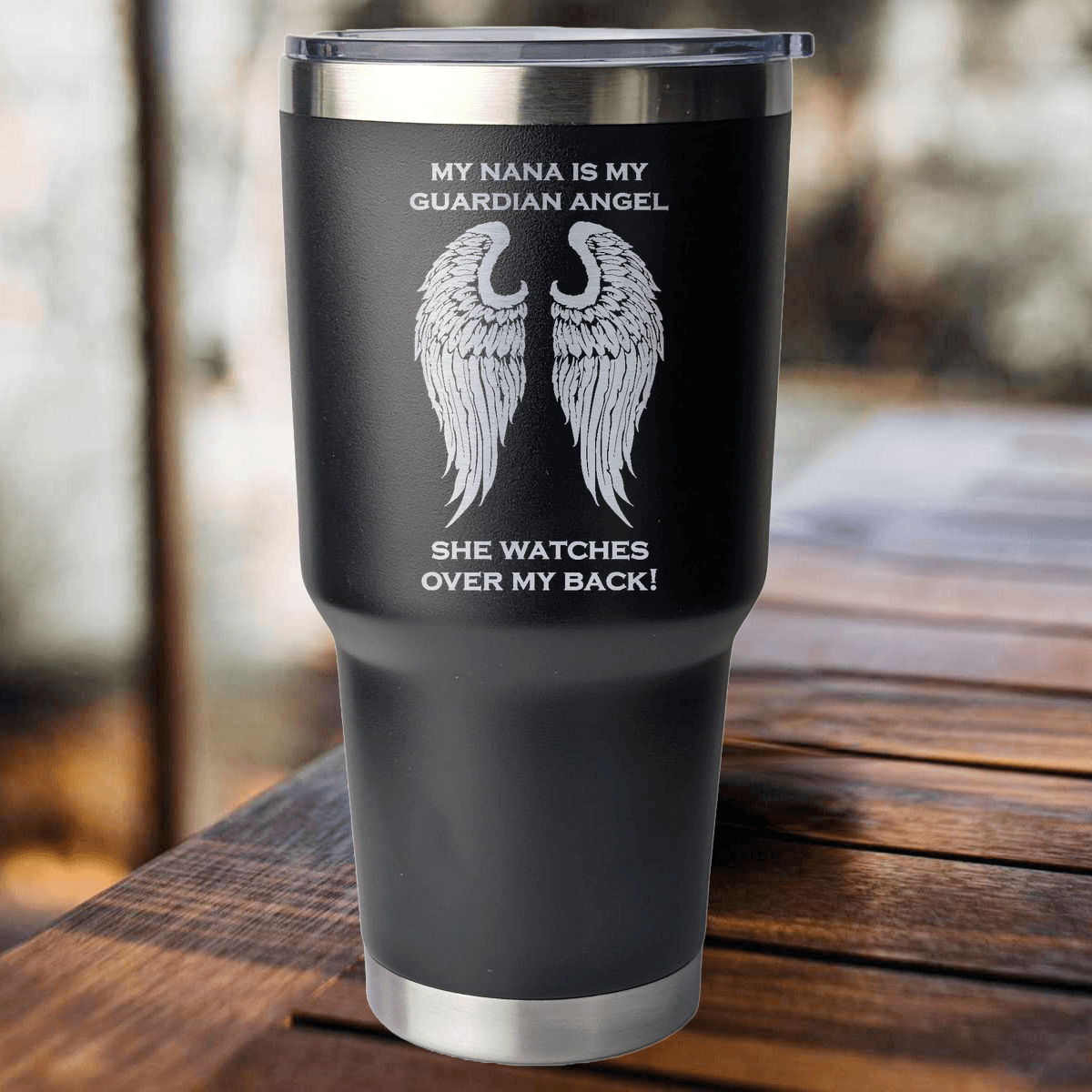 My Nana is my Guardian Angel 30 Ounce Laser Etched Tumbler - Guardian Angel Collection