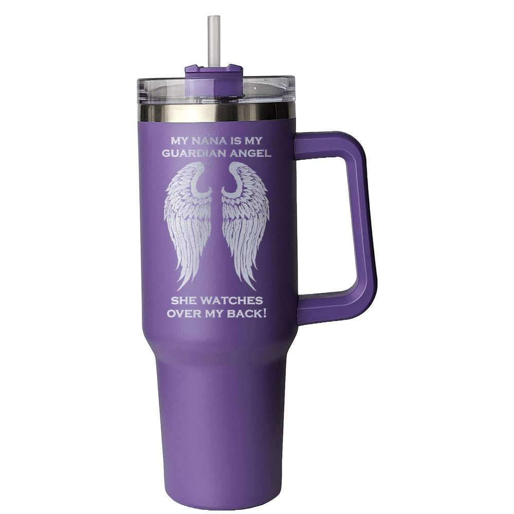 My Nana is my Guardian Angel 40 Ounce Laser Etched Tumbler - Guardian Angel Collection