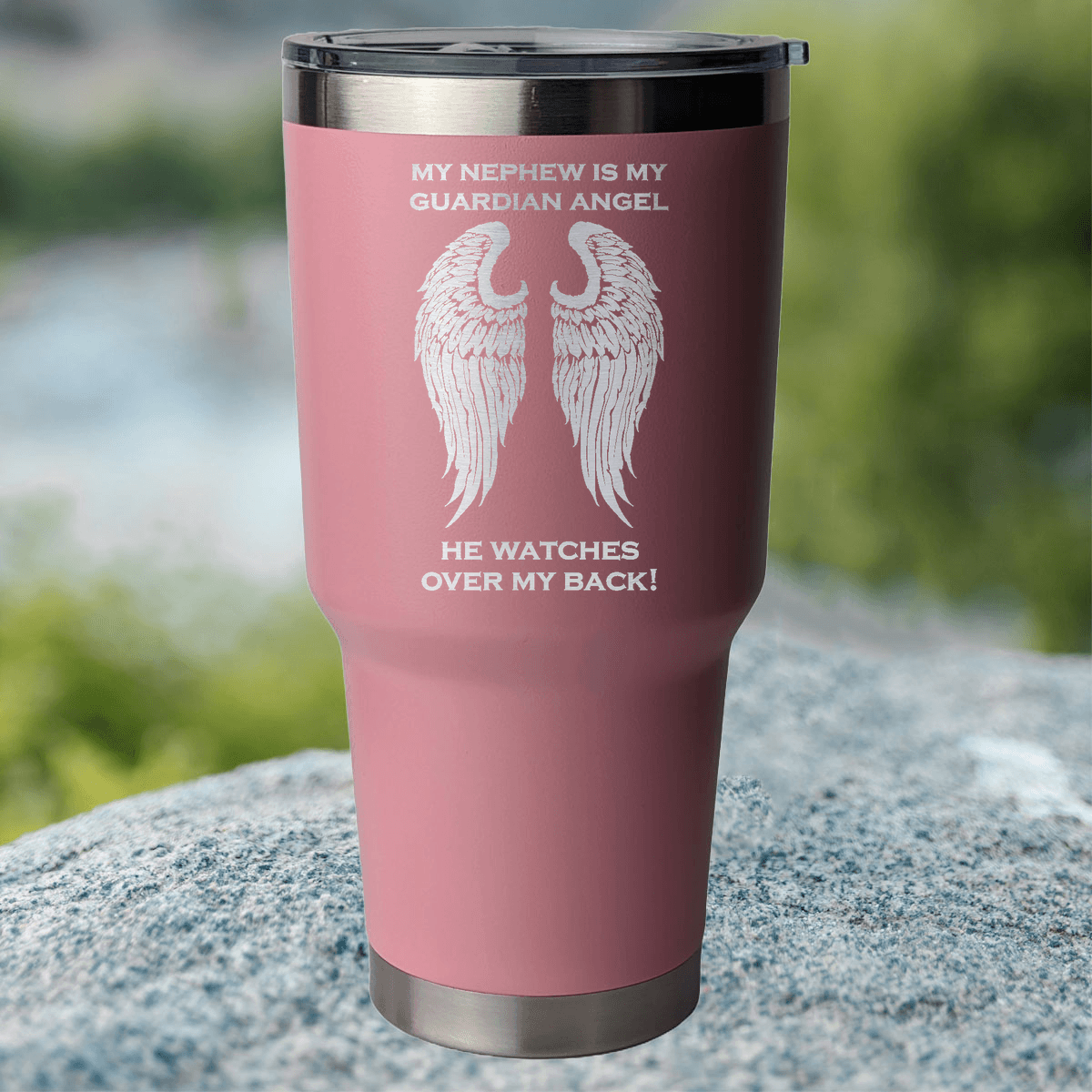 My Nephew is my Guardian Angel 30 Ounce Laser Etched Tumbler - Guardian Angel Collection