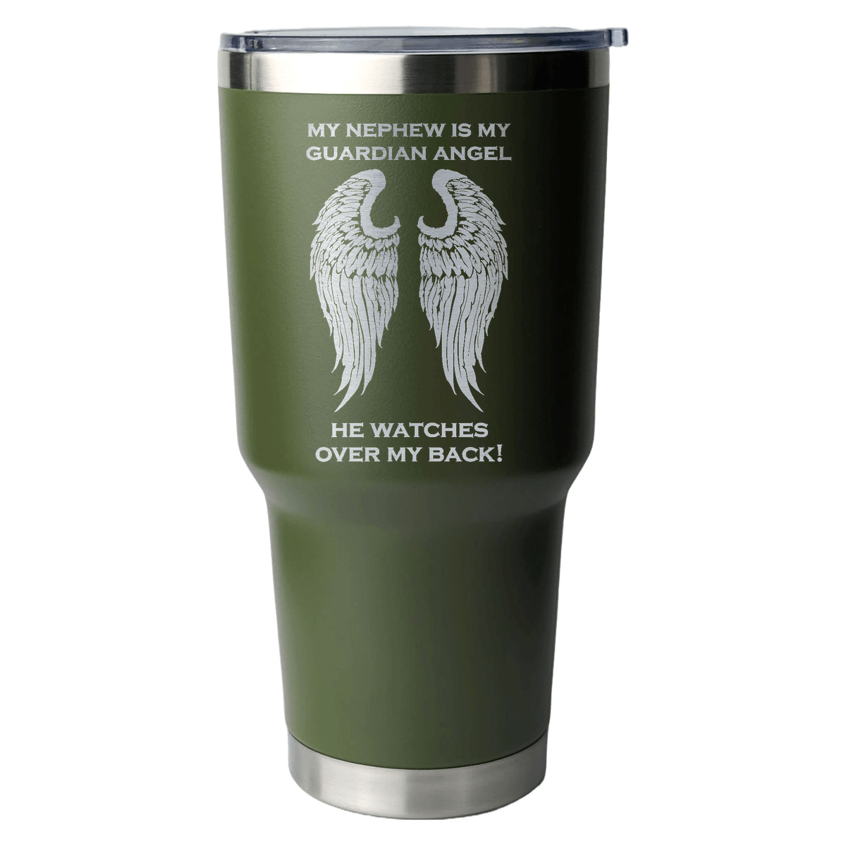 My Nephew is my Guardian Angel 30 Ounce Laser Etched Tumbler - Guardian Angel Collection