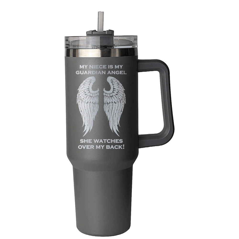 My Niece is my Guardian Angel 40 Ounce Laser Etched Tumbler - Guardian Angel Collection