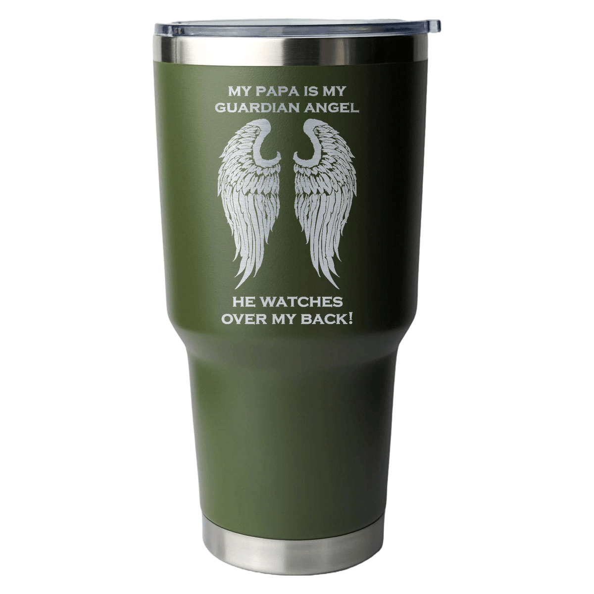 My Papa is my Guardian Angel 30 Ounce Laser Etched Tumbler - Guardian Angel Collection