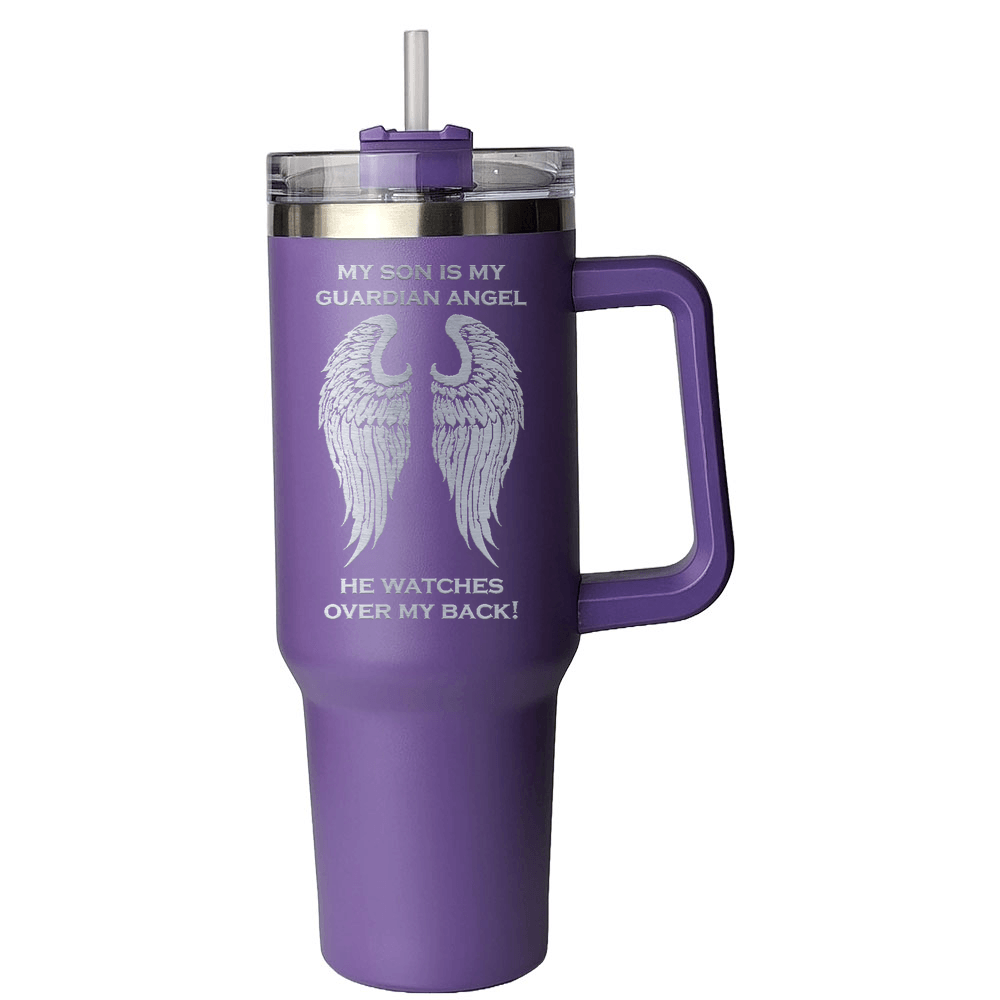My Son is my Guardian Angel 40 Ounce Laser Etched Tumbler - Guardian Angel Collection