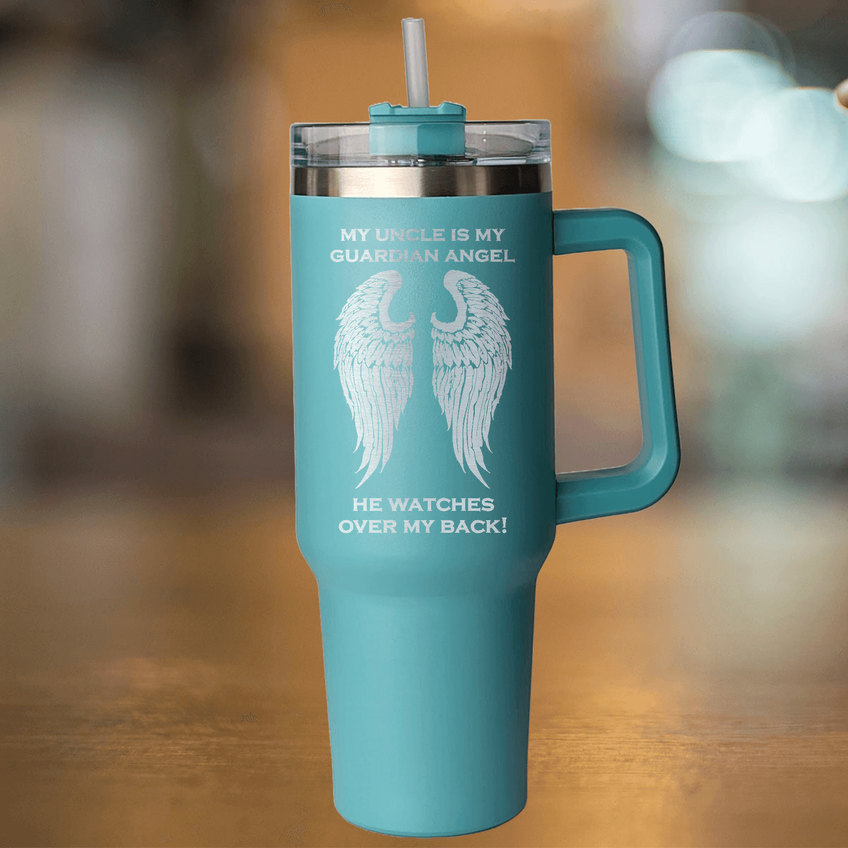 My Uncle is my Guardian Angel 40 Ounce Laser Etched Tumbler - Guardian Angel Collection