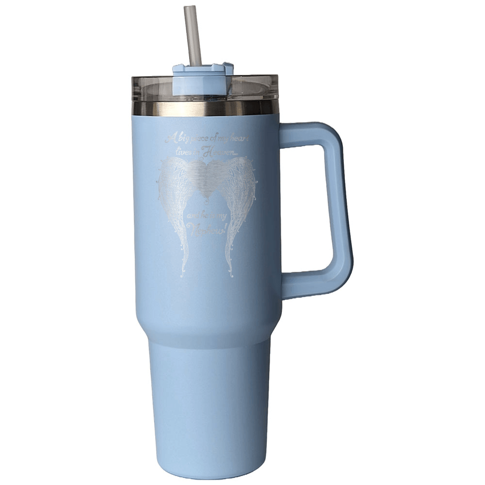 Nephew - A Big Piece of my Heart 40 Ounce Laser Etched Tumbler - Guardian Angel Collection