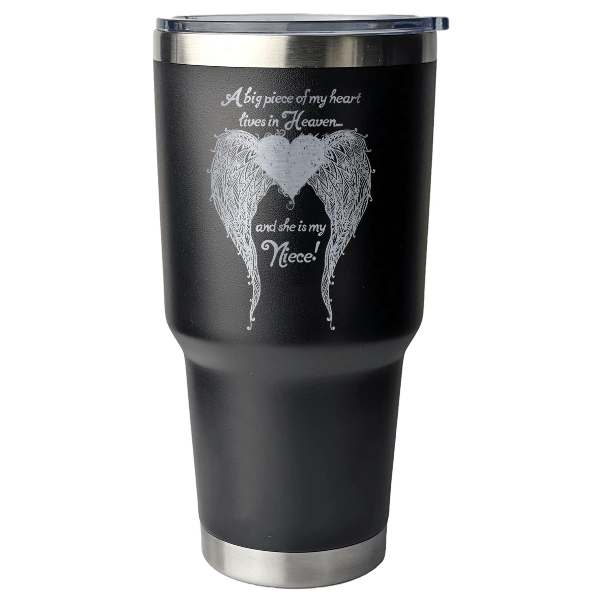 Niece - A Big Piece of my Heart 30 Ounce Laser Etched Tumbler - Guardian Angel Collection