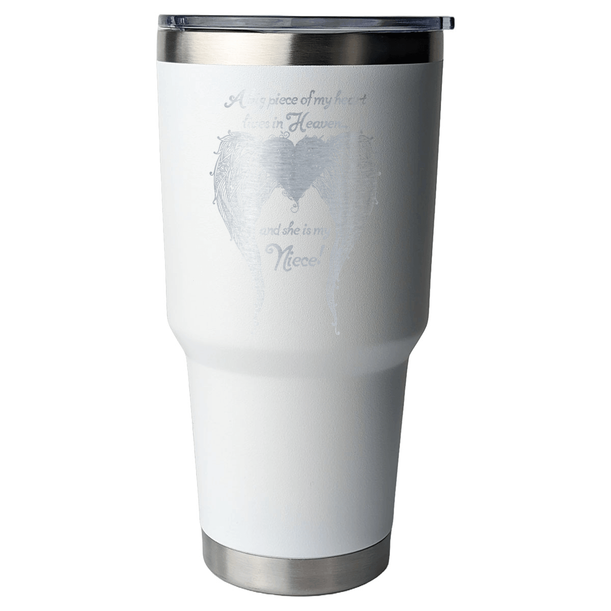 Niece - A Big Piece of my Heart 30 Ounce Laser Etched Tumbler - Guardian Angel Collection
