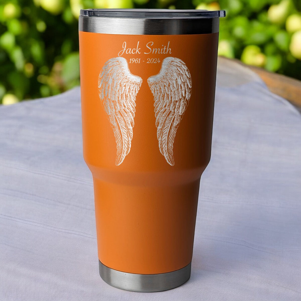 Wings of Remembrance 30 Ounce Personalized Laser Etched Tumbler