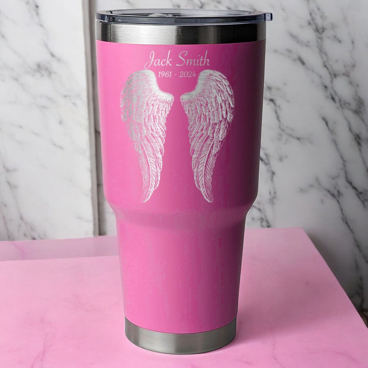 Wings of Remembrance 30 Ounce Personalized Laser Etched Tumbler