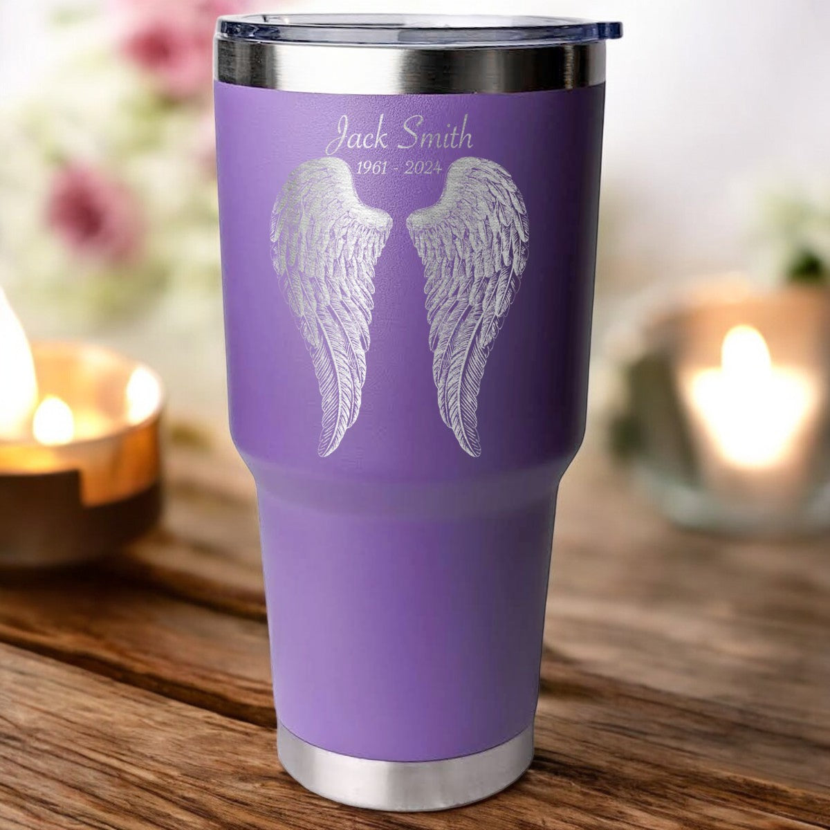Wings of Remembrance 30 Ounce Personalized Laser Etched Tumbler