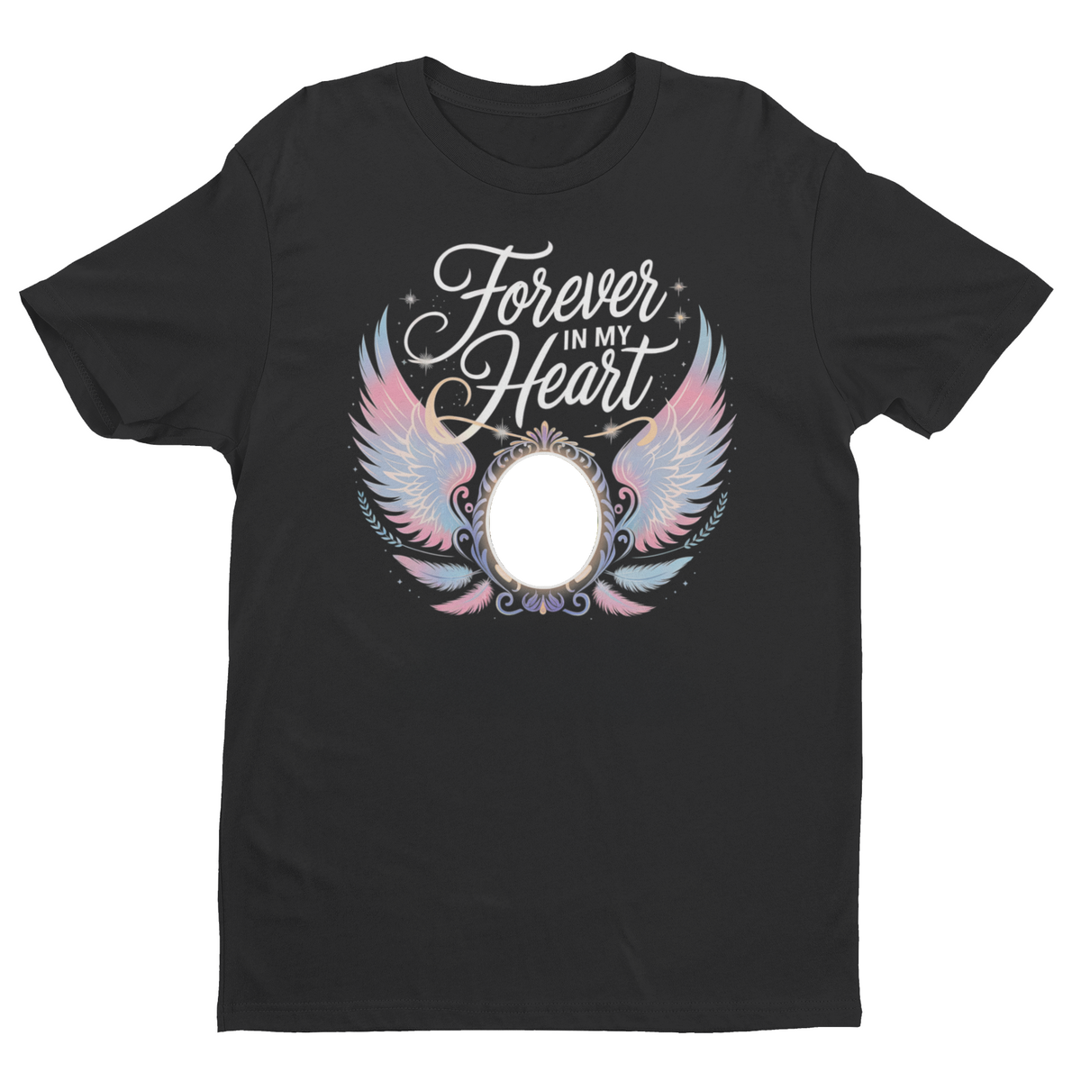 Forever in My Heart Personalized Memorial T-Shirt – Custom Photo, Name & Dates