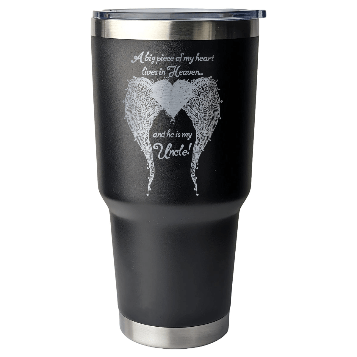 Uncle - A Big Piece of my Heart 30 Ounce Laser Etched Tumbler - Guardian Angel Collection