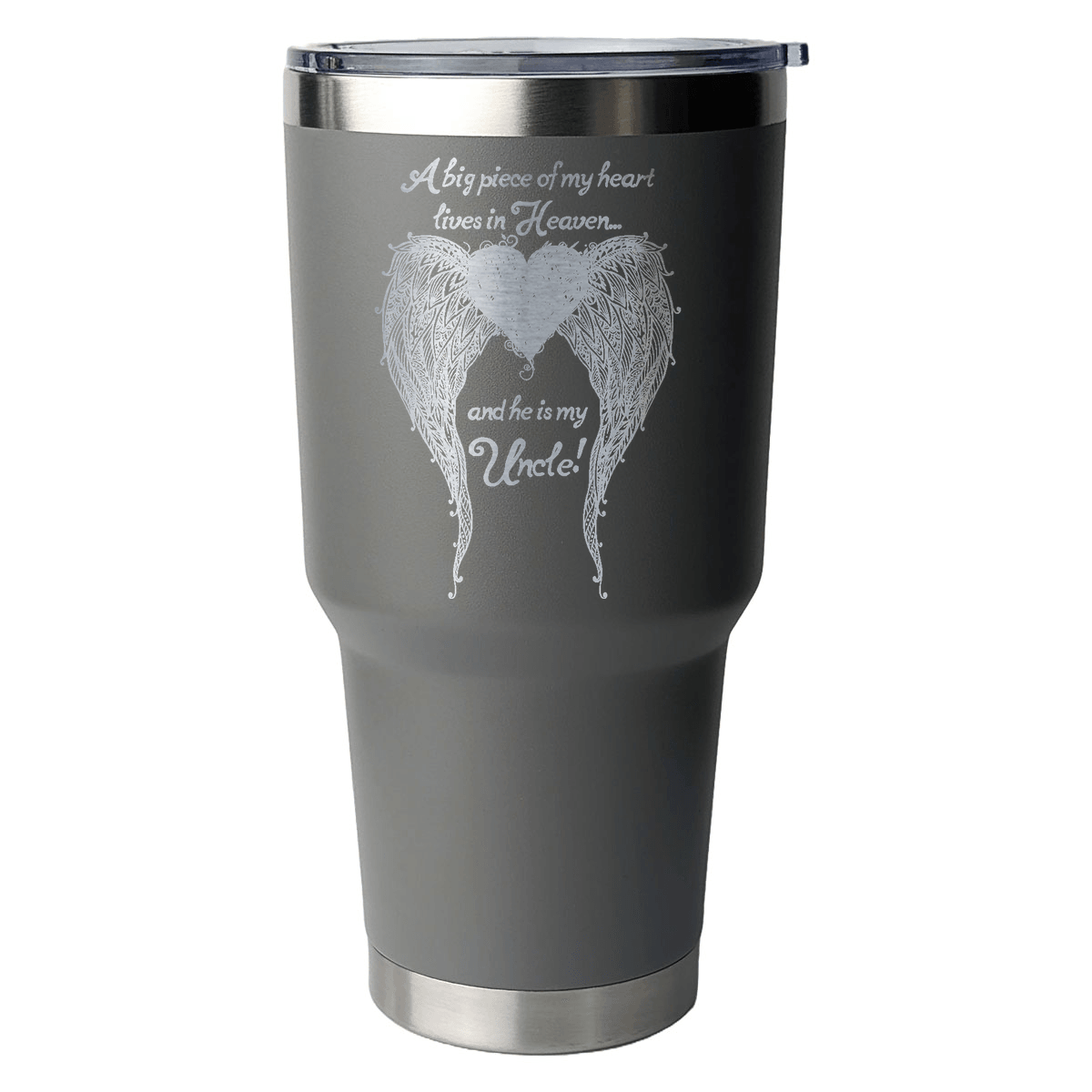 Uncle - A Big Piece of my Heart 30 Ounce Laser Etched Tumbler - Guardian Angel Collection