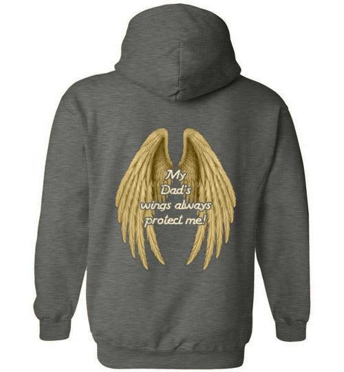 MY DAD'S WINGS ALWAYS PROTECT ME HOODIE - Youth size - Guardian Angel Collection