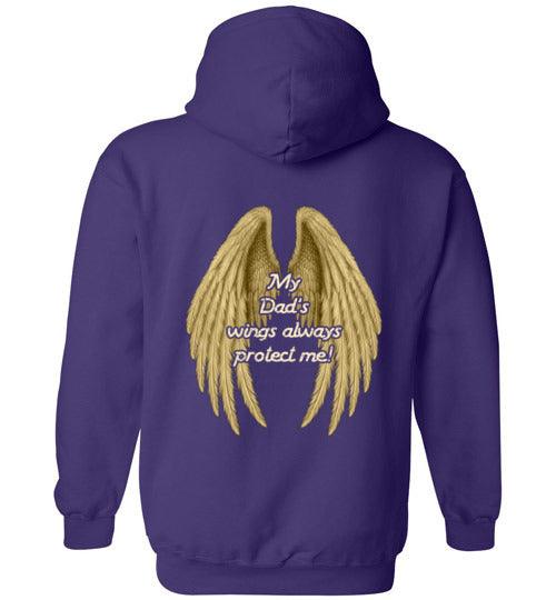 MY DAD'S WINGS ALWAYS PROTECT ME HOODIE - Youth size - Guardian Angel Collection