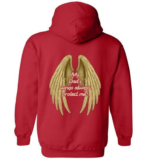 MY DAD'S WINGS ALWAYS PROTECT ME HOODIE - Youth size - Guardian Angel Collection
