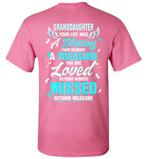 Granddaughter - Your Life Was A Blessing T-Shirt - Guardian Angel Collection