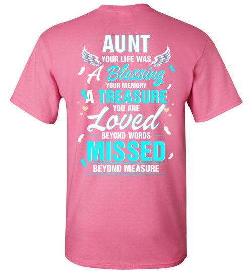 Aunt - Your Life Was A Blessing T-Shirt - Guardian Angel Collection