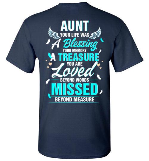 Aunt - Your Life Was A Blessing T-Shirt - Guardian Angel Collection