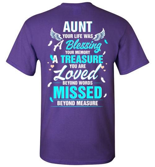 Aunt - Your Life Was A Blessing T-Shirt - Guardian Angel Collection