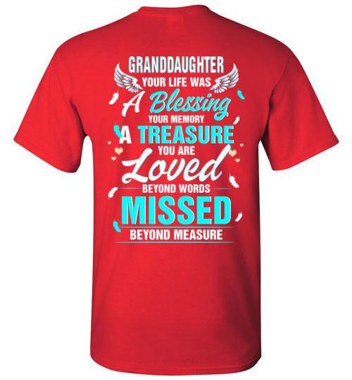 Granddaughter - Your Life Was A Blessing T-Shirt - Guardian Angel Collection