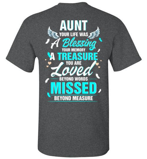 Aunt - Your Life Was A Blessing T-Shirt - Guardian Angel Collection