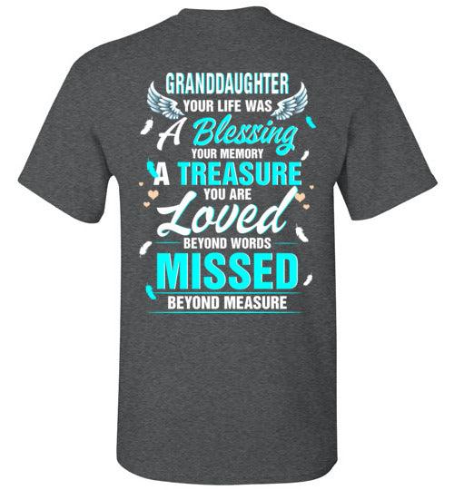 Granddaughter - Your Life Was A Blessing T-Shirt - Guardian Angel Collection