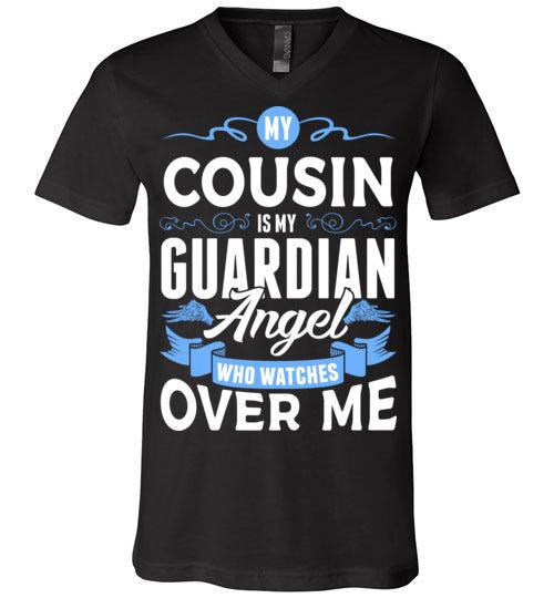 My Cousin Watches Over Me V-Neck (Front) - Guardian Angel Collection