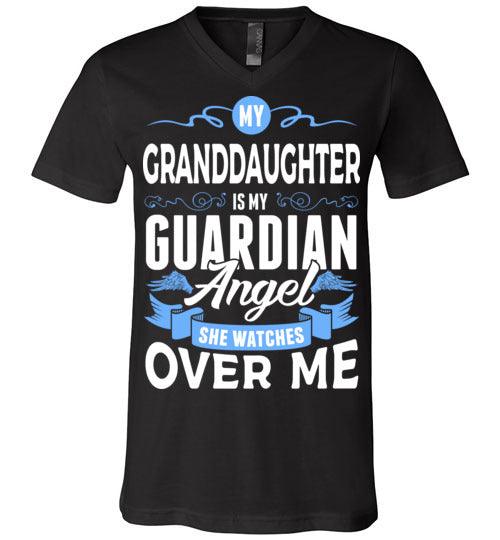 My Granddaughter Watches Over Me V-Neck (Front) - Guardian Angel Collection