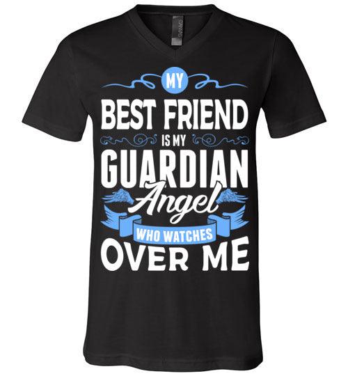 My Best Friend Watches Over Me V-Neck (Front) - Guardian Angel Collection