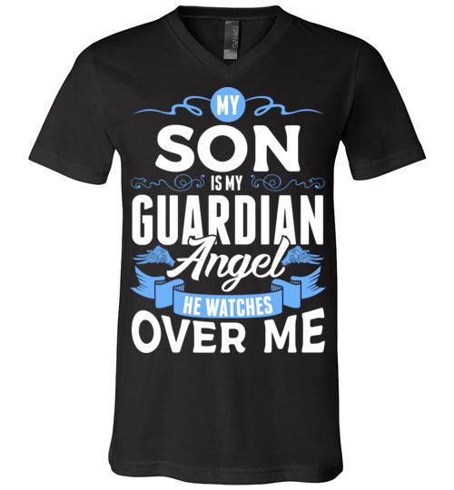 My Son Watches Over Me V-Neck (Front) - Guardian Angel Collection