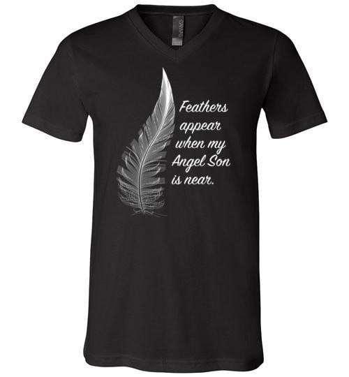 Feathers Appear When My Angel Son Is Near V-Neck - Guardian Angel Collection