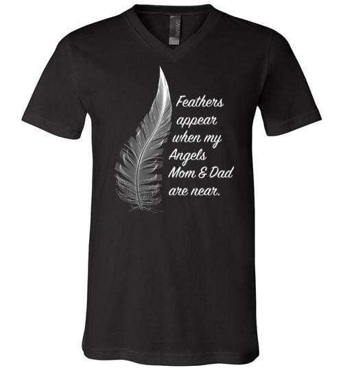 Feathers Appear When My Angels Mom & Dad Are Near V-Neck - Guardian Angel Collection