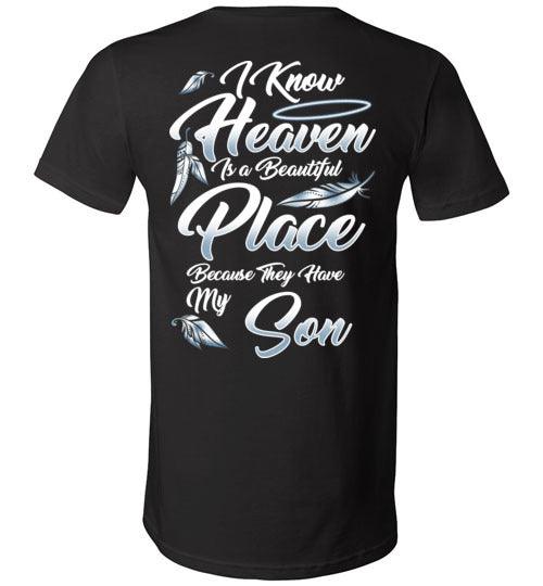 I Know Heaven is a Beautiful Place - Son V-Neck - Guardian Angel Collection