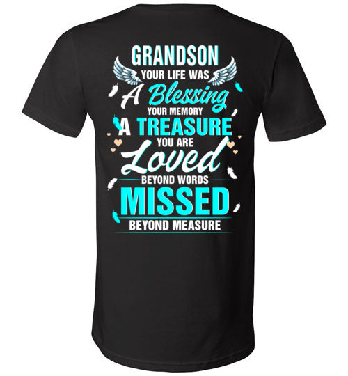 Grandson - Your Life Was A Blessing V-Neck