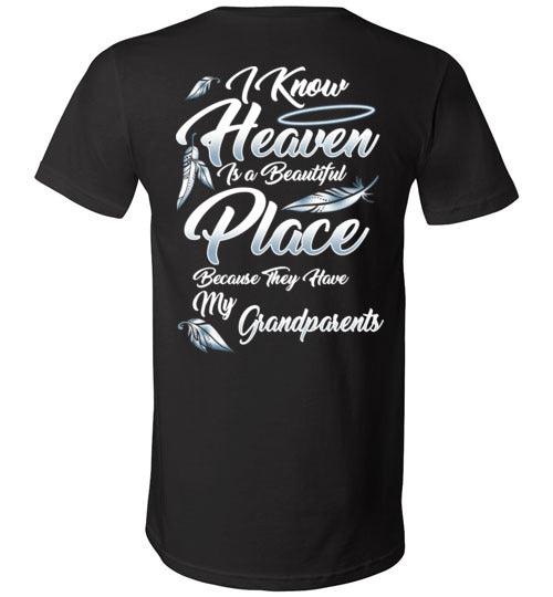 I Know Heaven is a Beautiful Place - Grandparents V-Neck - Guardian Angel Collection