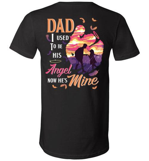 Dad - I Used To Be His Angel V-Neck - Guardian Angel Collection