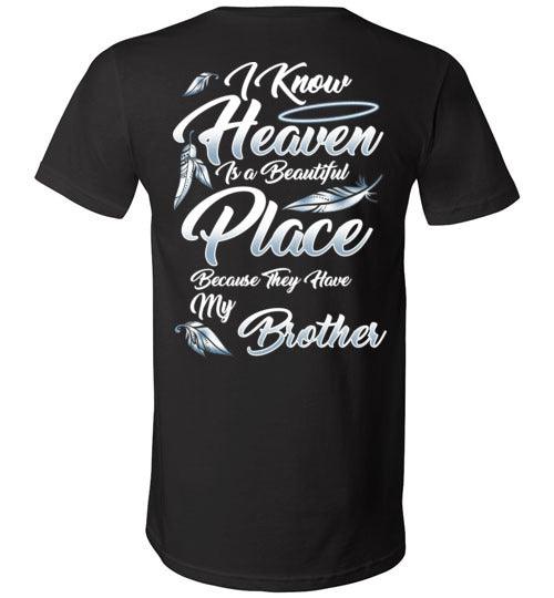 I Know Heaven is a Beautiful Place - Brother V-Neck - Guardian Angel Collection